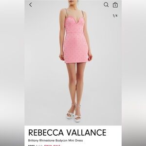 💖REBECCA VALLANCE BRITTANY RHINESTONE BODYCON MINI DRESS 💖